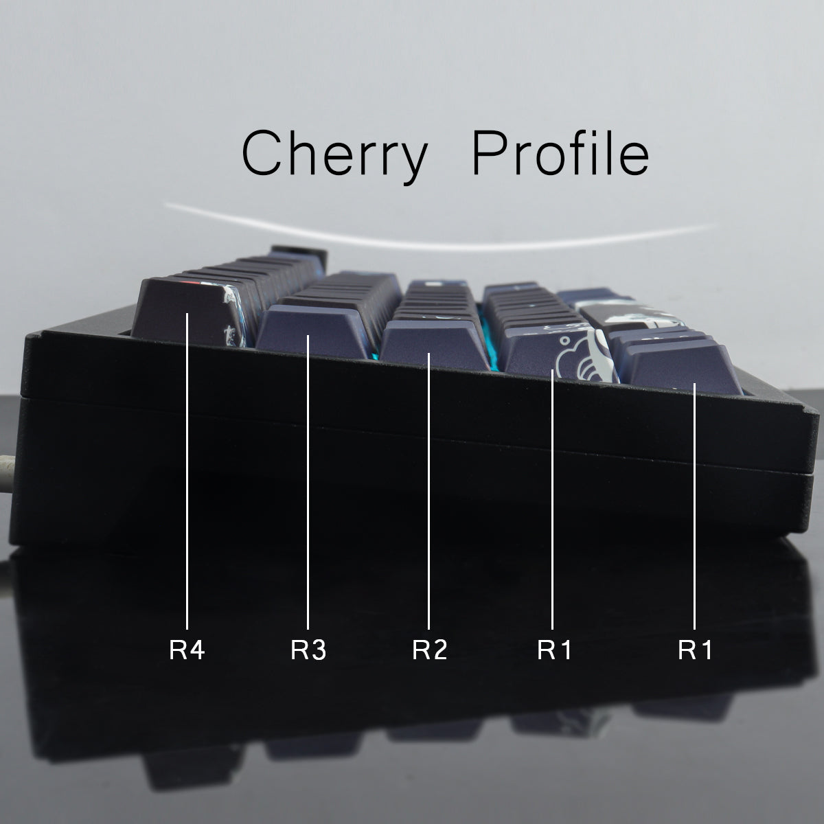 Black Coral Sea Side light keycaps