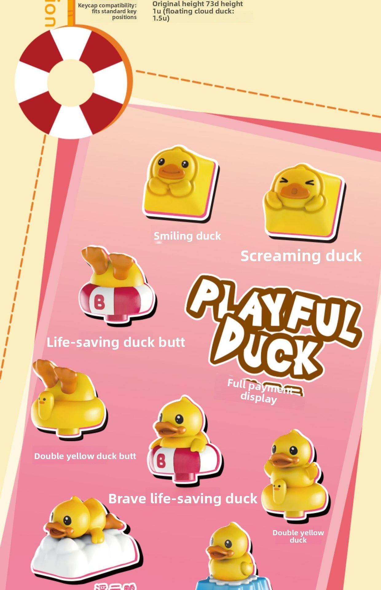 Zomoplus Keycap xB.Duck Original Personality Mechanical Keyboard Keycap Single Custom High Aesthetic