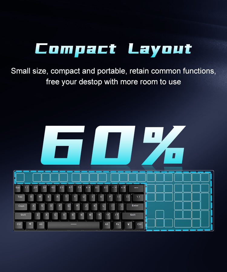 Wired Mechanical Keyboard Red Axis Green Axis Tea Axis Mixed Light E-sports Game 61 Key Mechanical Keyboard