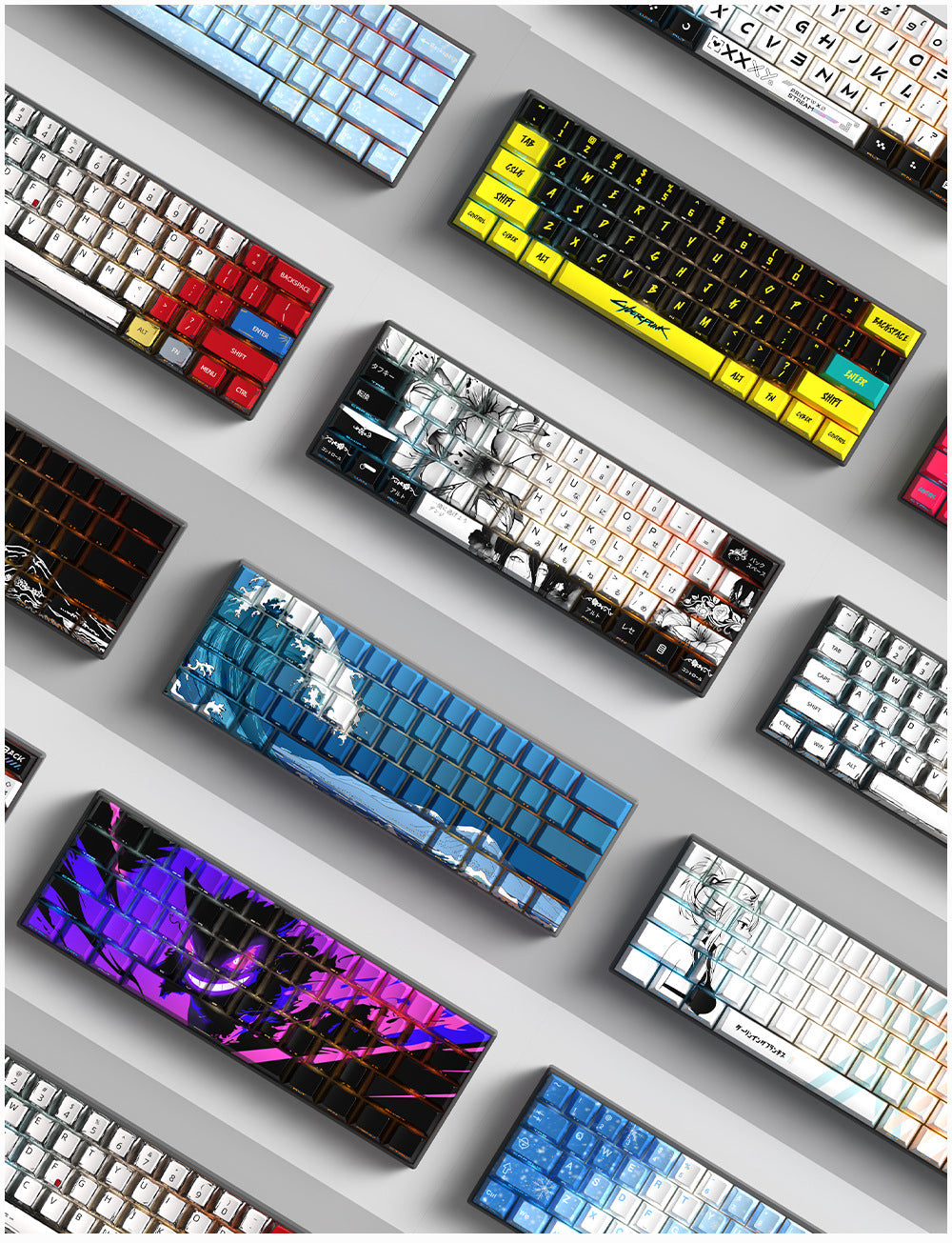 129 Keys Original Side-Engraved Translucent Keycaps PBT Dye-Sublimation Mechanical Keyboard Keycaps