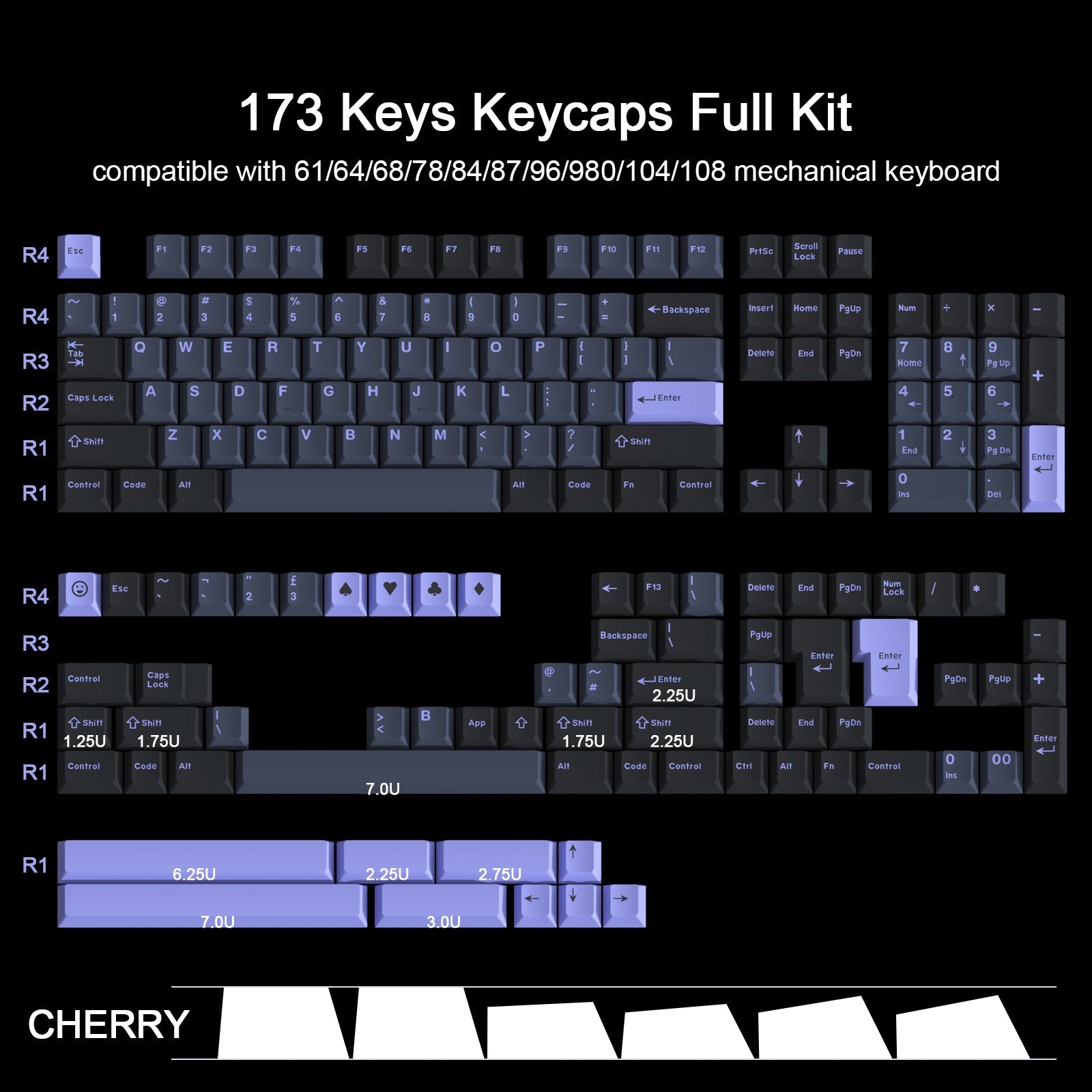 ABS Night Shadow keycaps