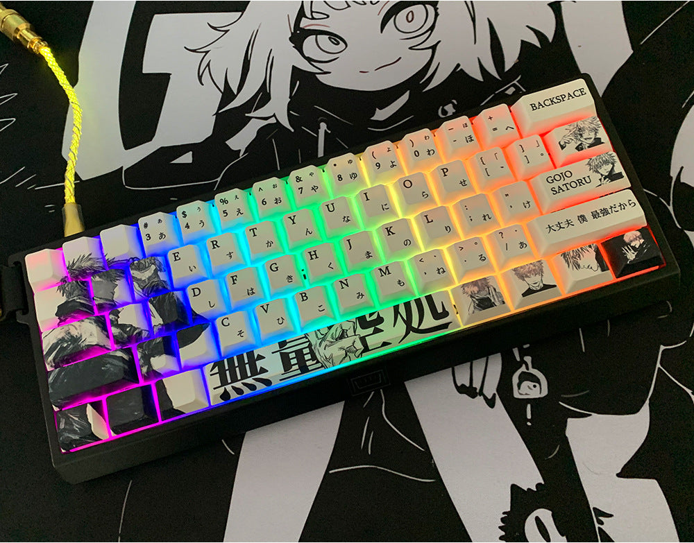 Jujutsu Kaisen Gojo Satoru Keycap Five-Sided Sublimation Customization Compatible with Wooting 60HE Keycap