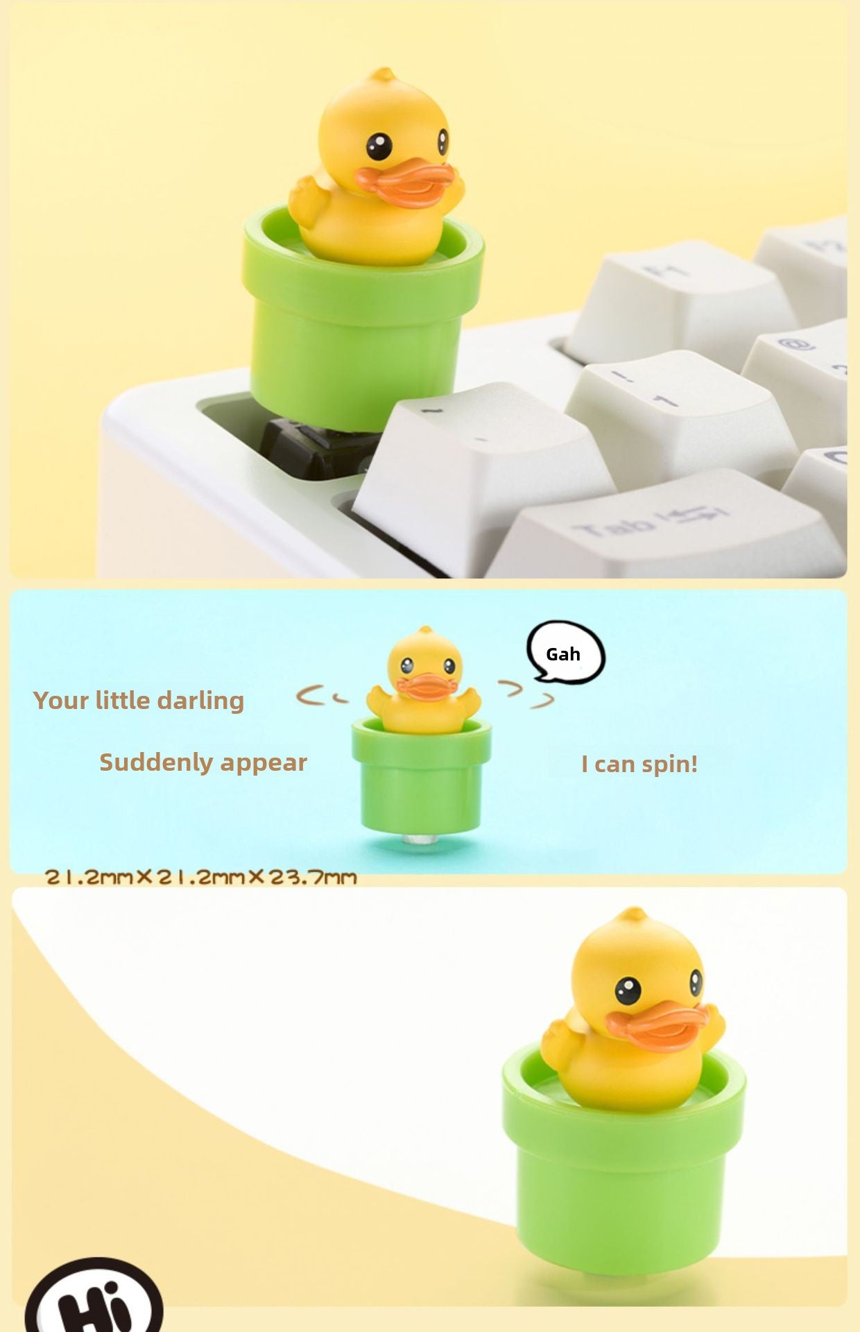 Zomoplus Keycap xB.Duck Original Personality Mechanical Keyboard Keycap Single Custom High Aesthetic