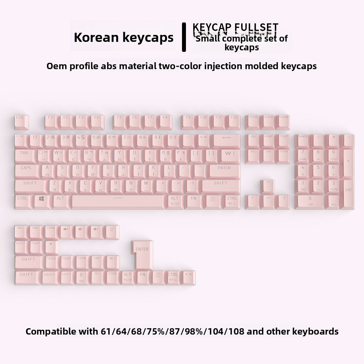 Korean Mechanical Keyboard Keycaps Personalized Character Translucent Keycaps Korean Black White Foreign Language