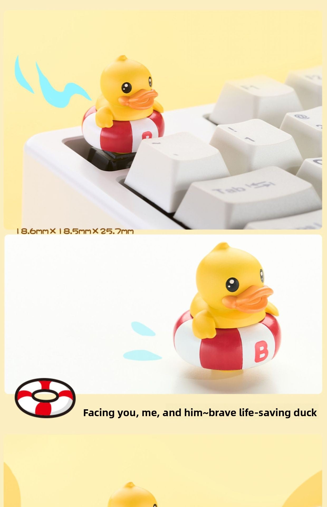 Zomoplus Keycap xB.Duck Original Personality Mechanical Keyboard Keycap Single Custom High Aesthetic