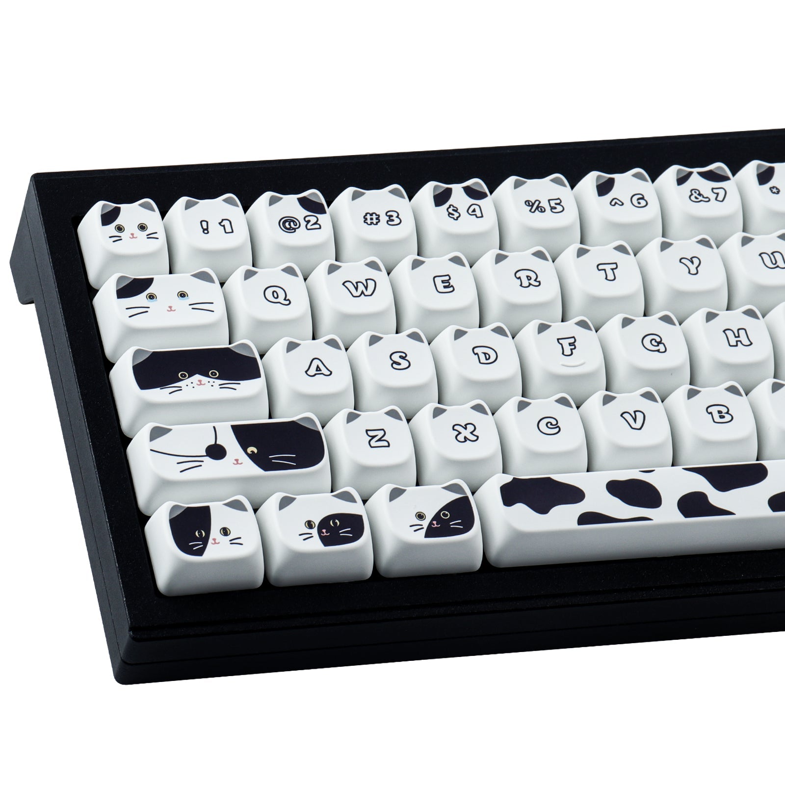 Black White Kitten keycaps