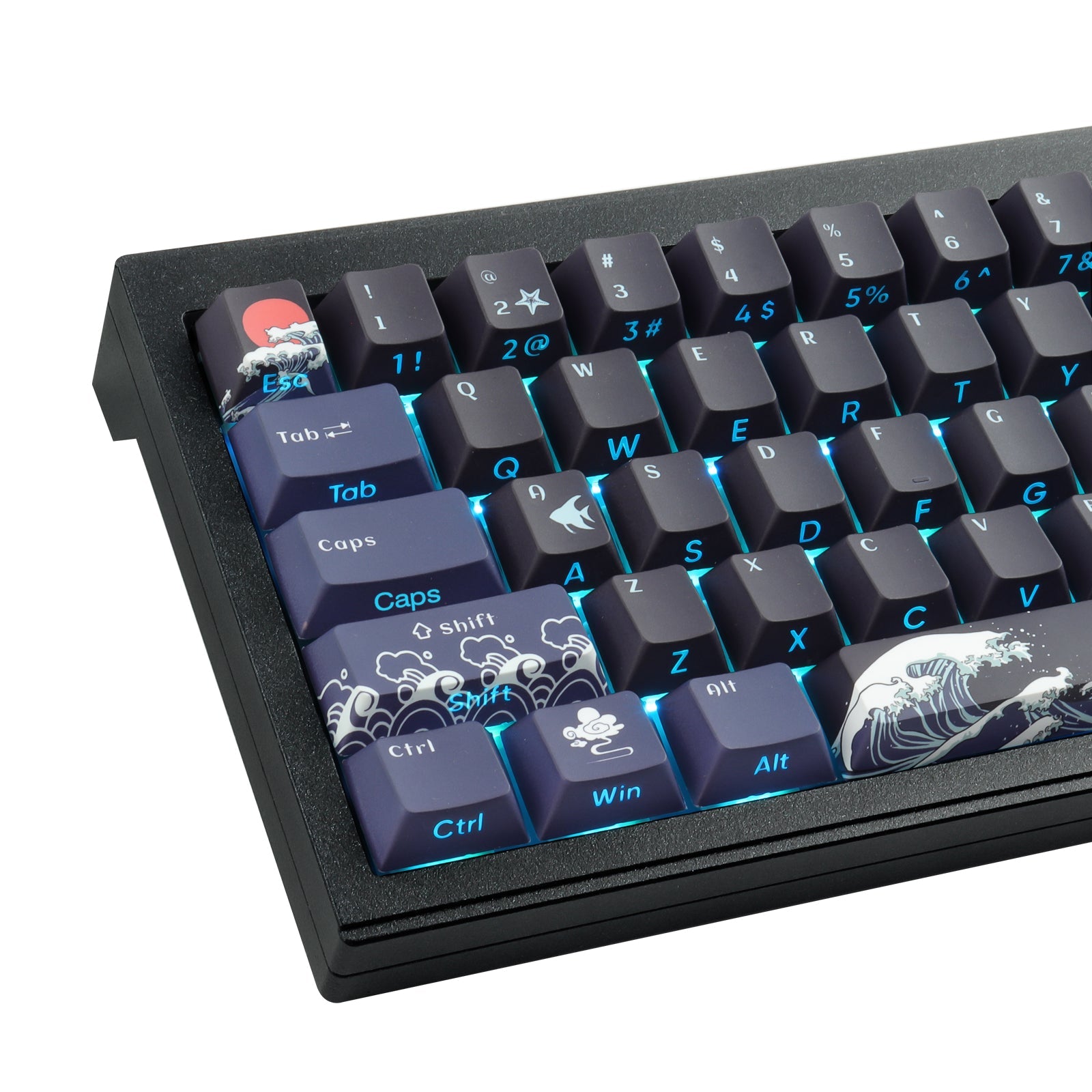 Black Coral Sea Side light keycaps