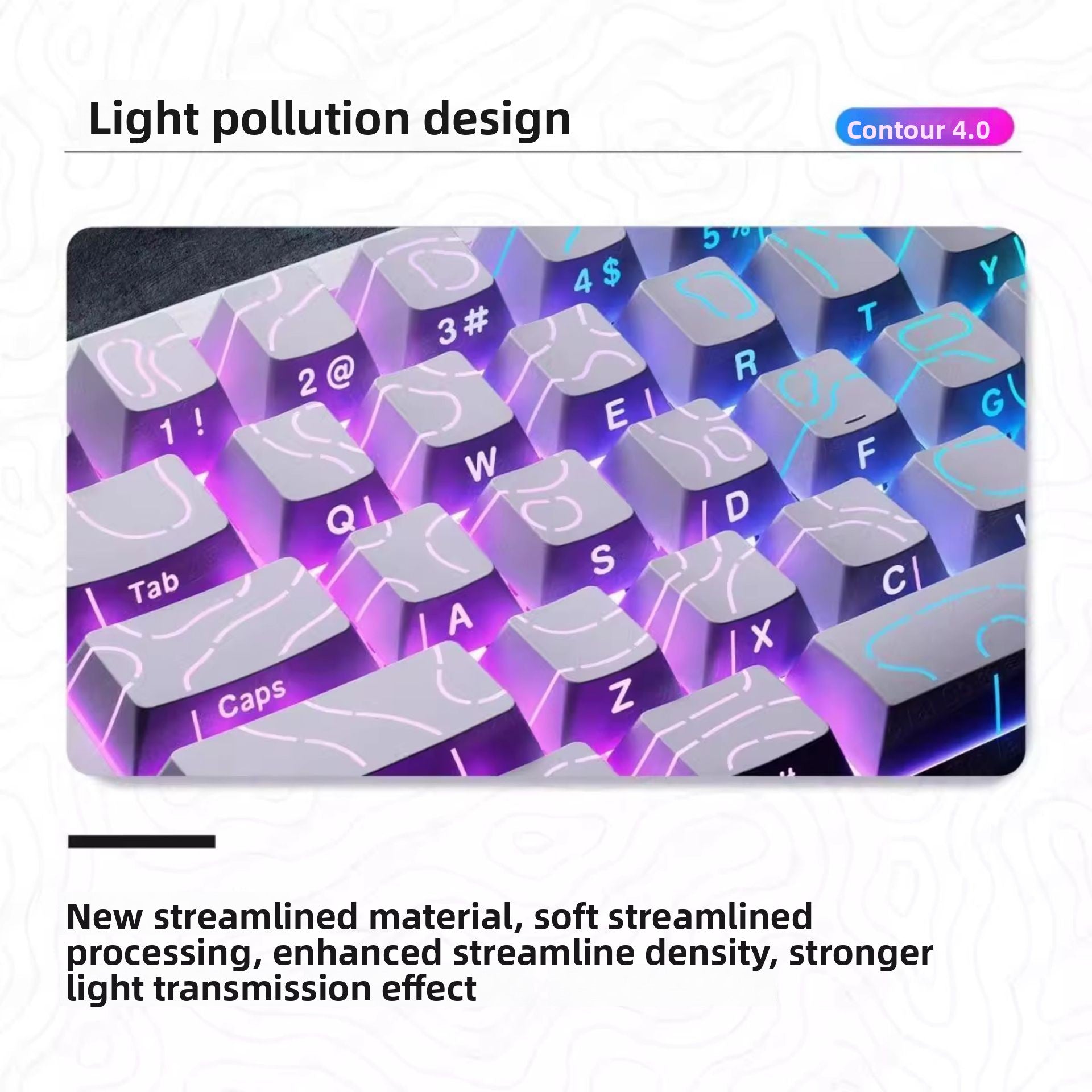 Wolf Spider Contour Side-Engraved Keycaps Translucent Original Height 132 Keys Small Full Set Compatible with 68/75/87/104 Keys