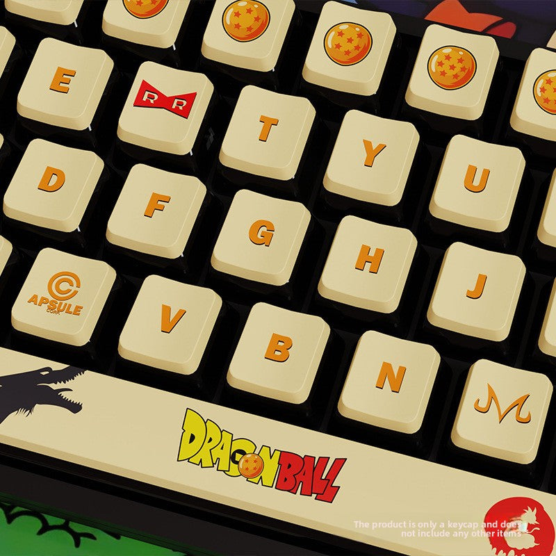 Dragon Ball Theme Four-Sided Translucent Pudding Keycap PBT Dye-Sublimation Compatible with Meijia Lion Wooting