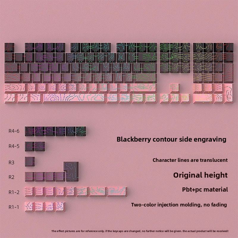 Wolf Spider Contour Side-Engraved Keycaps Translucent Original Height 132 Keys Small Full Set Compatible with 68/75/87/104 Keys