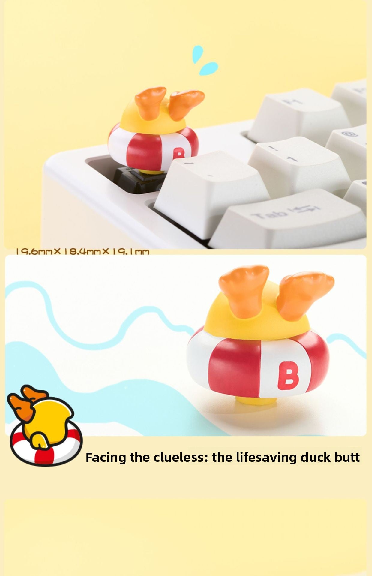 Zomoplus Keycap xB.Duck Original Personality Mechanical Keyboard Keycap Single Custom High Aesthetic