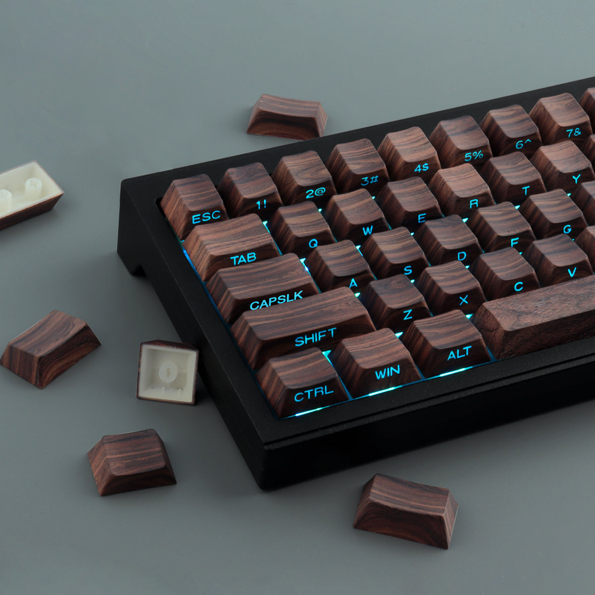 Wood Grain Side light keycaps