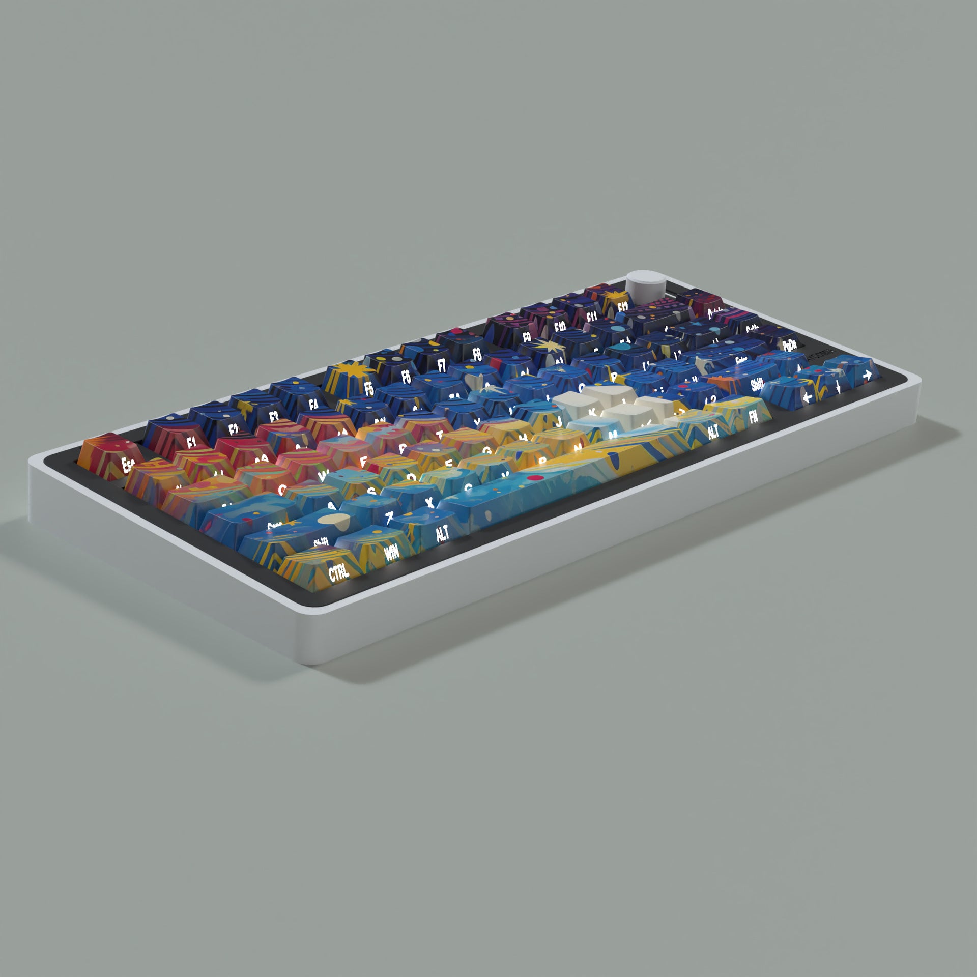 JCM Starry Sky Oil Painting Keycap Side Engraving Translucent Characters 128 Keys Boxed Full Set Mechanical Keyboard Keycap Wooting