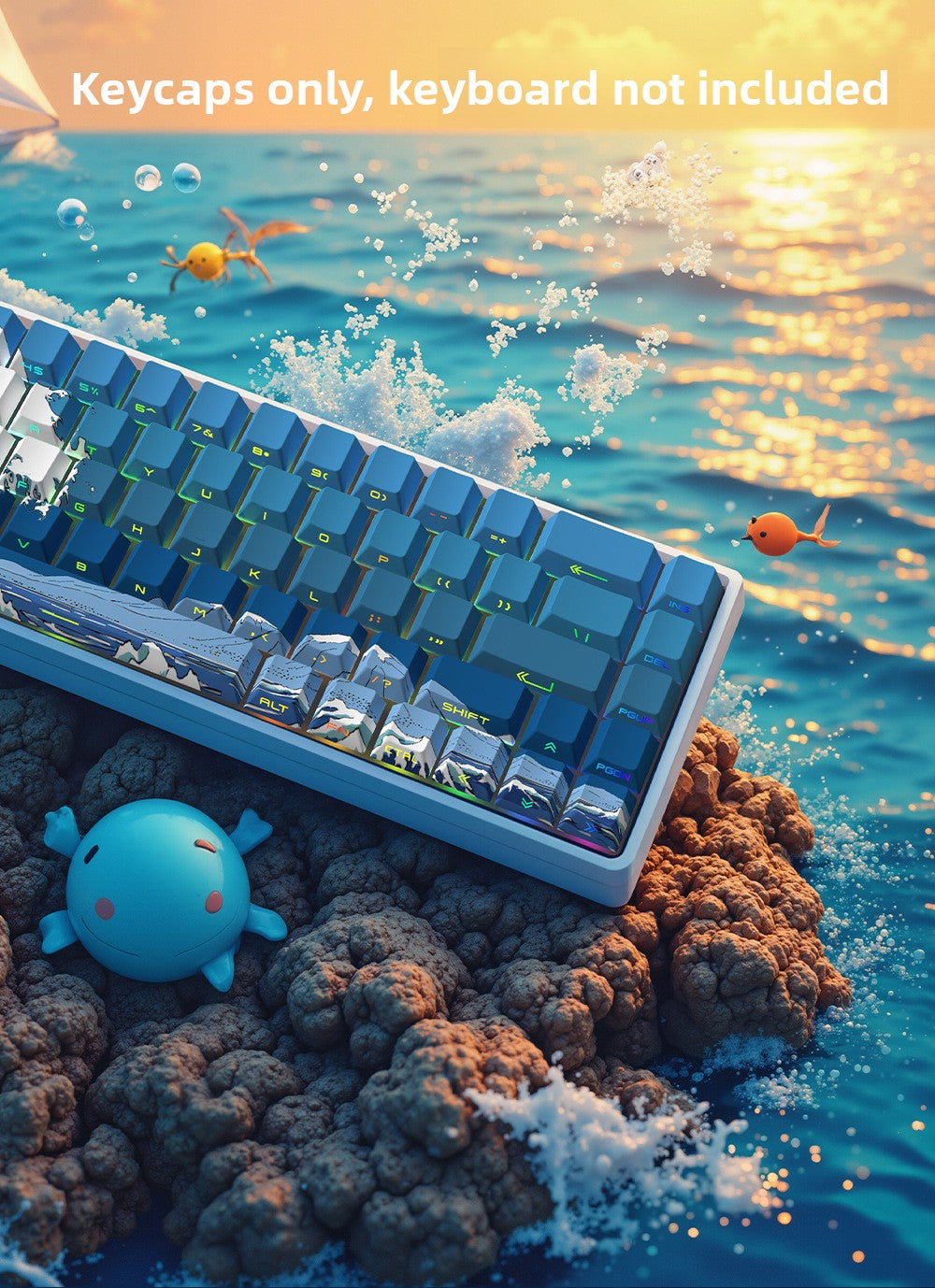 129 Keys Original Side-Engraved Translucent Keycaps PBT Dye-Sublimation Mechanical Keyboard Keycaps