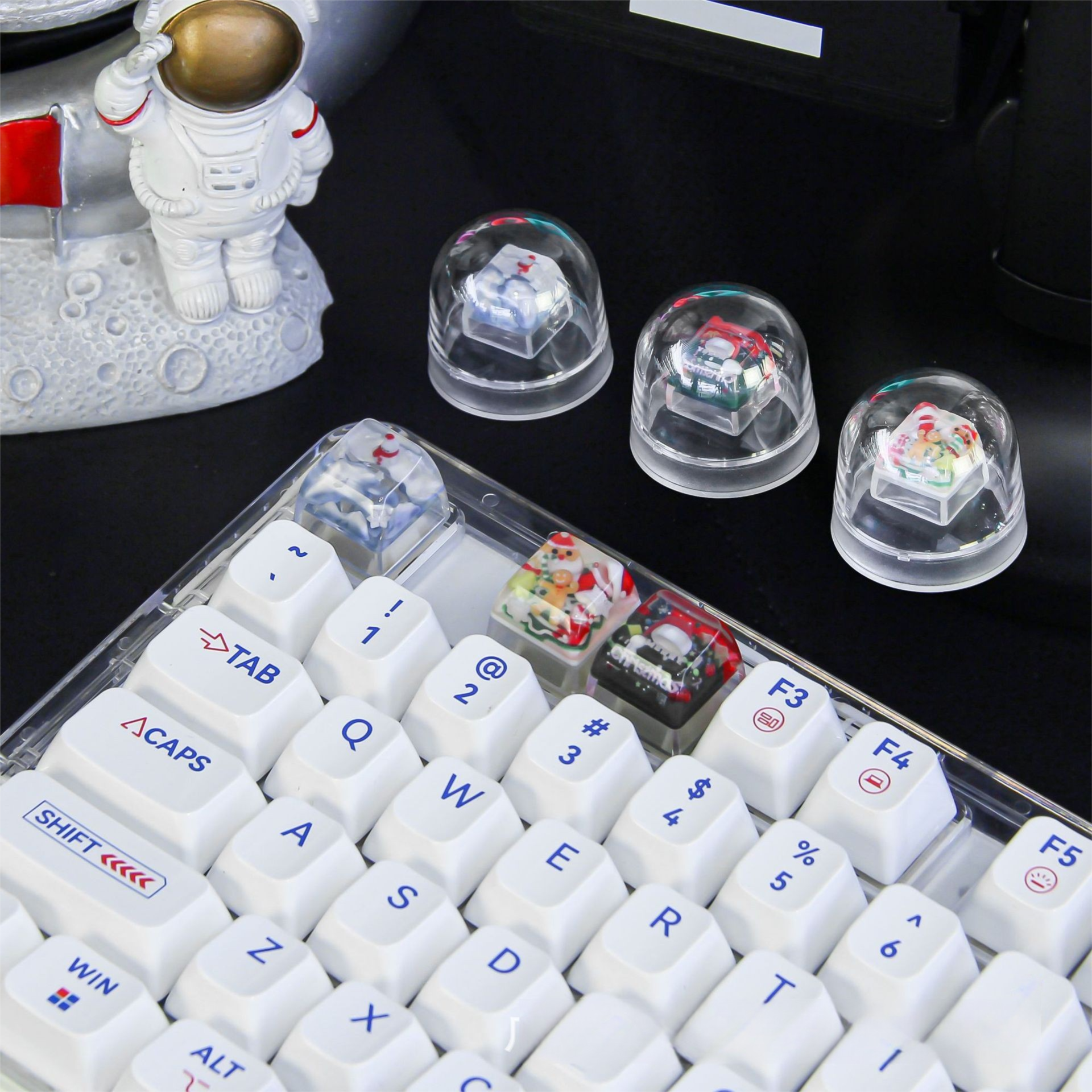 Christmas Gift New Cute Transparent Resin Keycaps DIY Custom Key Position Mechanical Keyboard