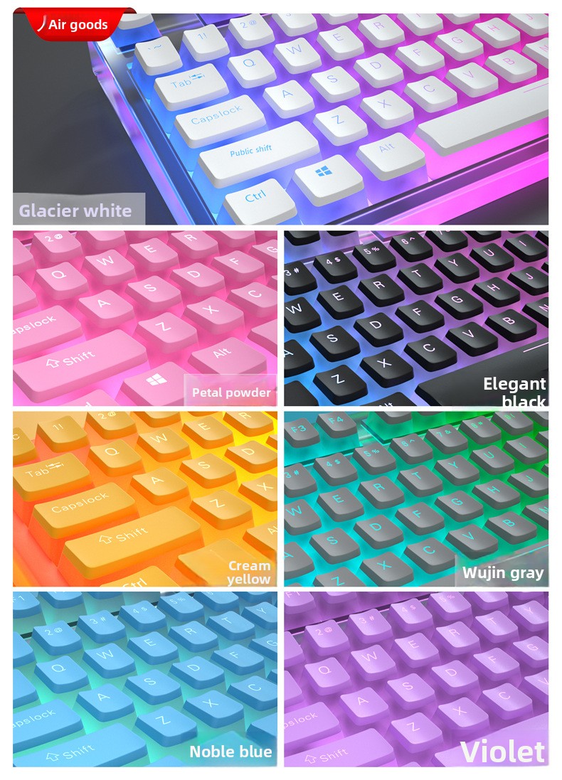 Double-Skin Milk Pudding Translucent Keycap Closed Two-Color No Water Port 61/68/87/96/98/100/104/etc