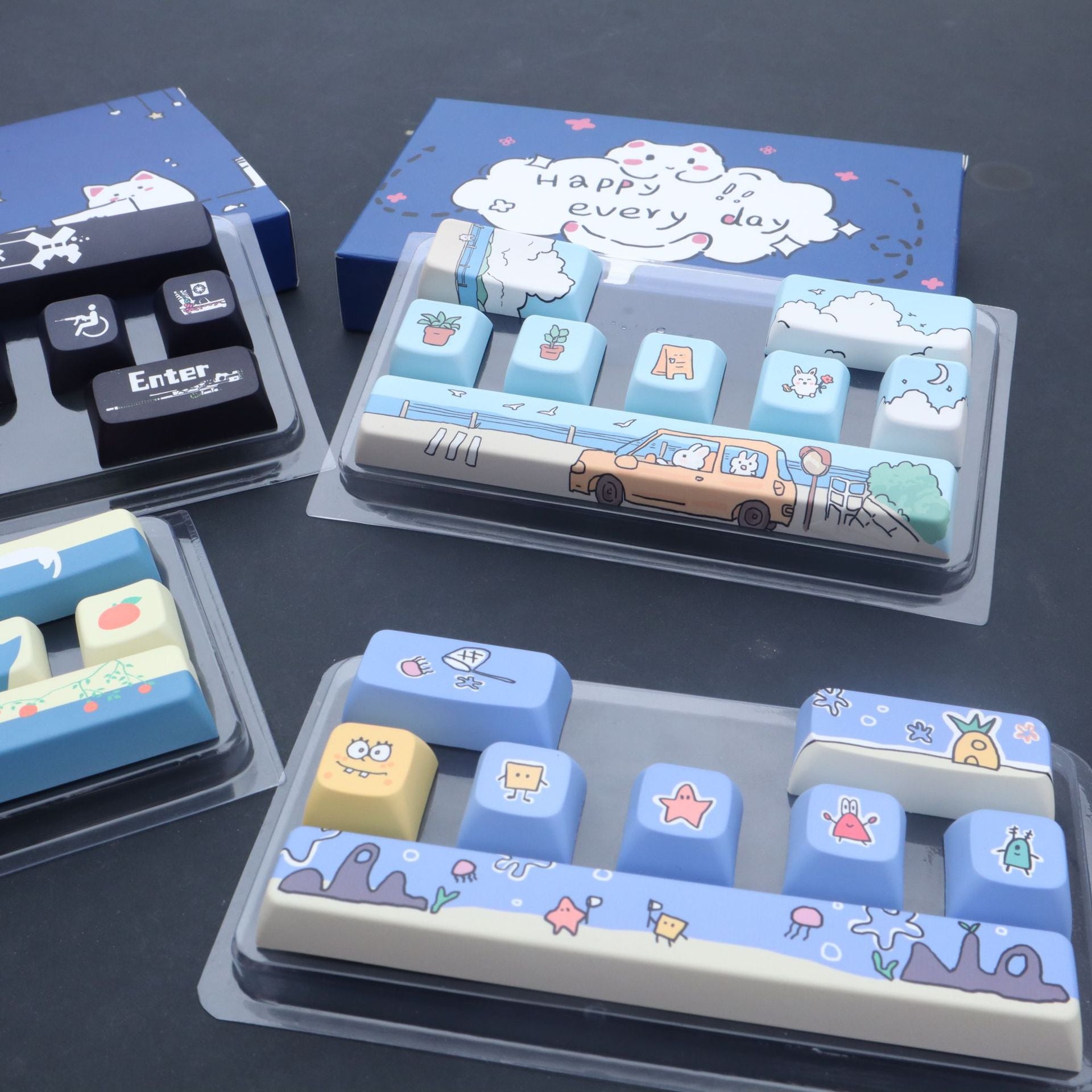Cute Theme Personalized Keycap Set of Eight Five-Sided Sublimation Original MDA Original Height Mechanical Keyboard