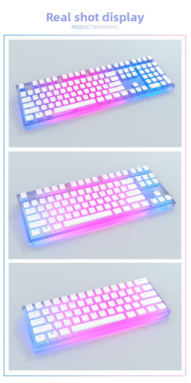 Double-Skin Milk Pudding Translucent Keycap Closed Two-Color No Water Port 61/68/87/96/98/100/104/etc