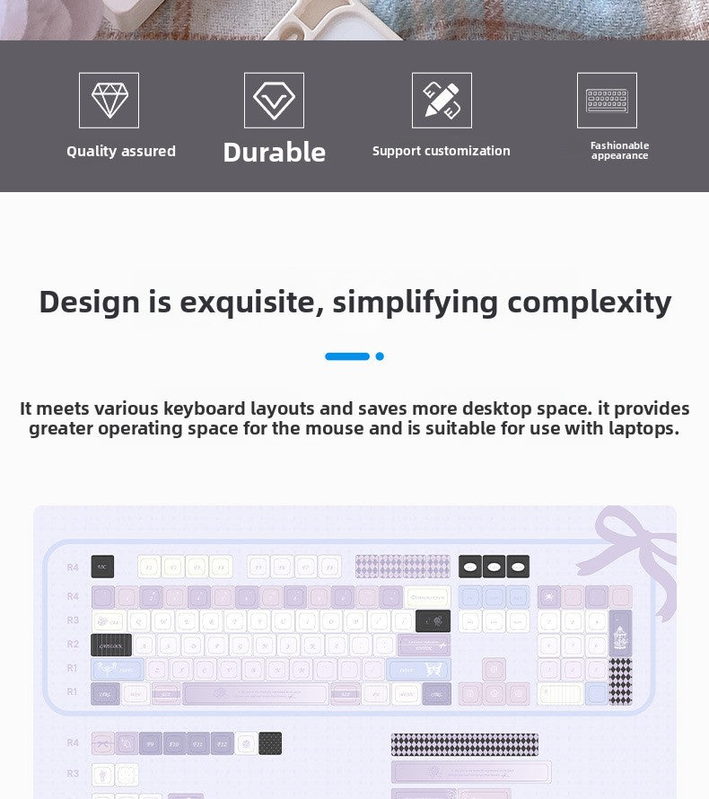 Original Factory Height PBT Dye-Sublimation Misty Fairy Tale Full Set Theme Keycap Gaming Mechanical Keycaps