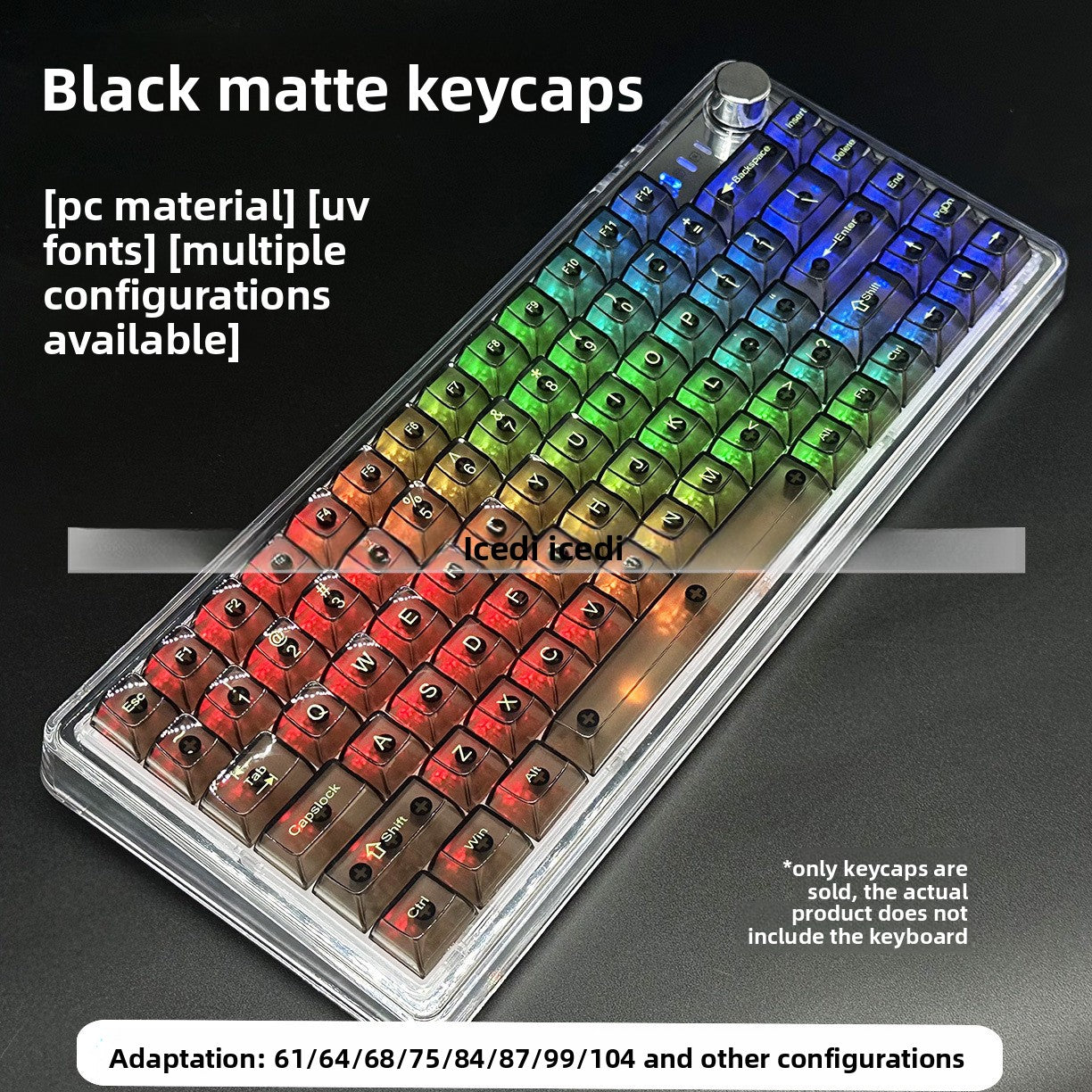 Bingdian Translucent Keycaps Crystal Ice Crystal Full Set Boxed Wholesale Transparent Crystal Magnetic Axis Mechanical Keycaps Light Pollution