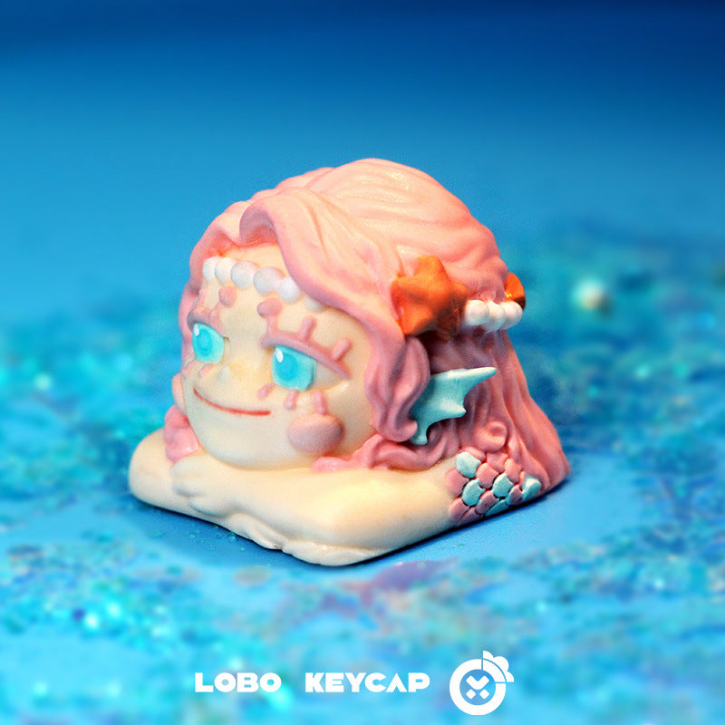 Xiaoluobo Original Seasonal Doll Series Personalized Keycap Desktop Ornament Birthday Gift Handmade Resin Keycap