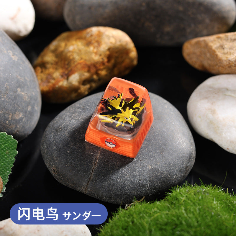 DIY Epoxy Crystal Three Holy Birds Mechanical Keyboard Custom Keycaps Pokémon Keycaps Cross Translucent SA High