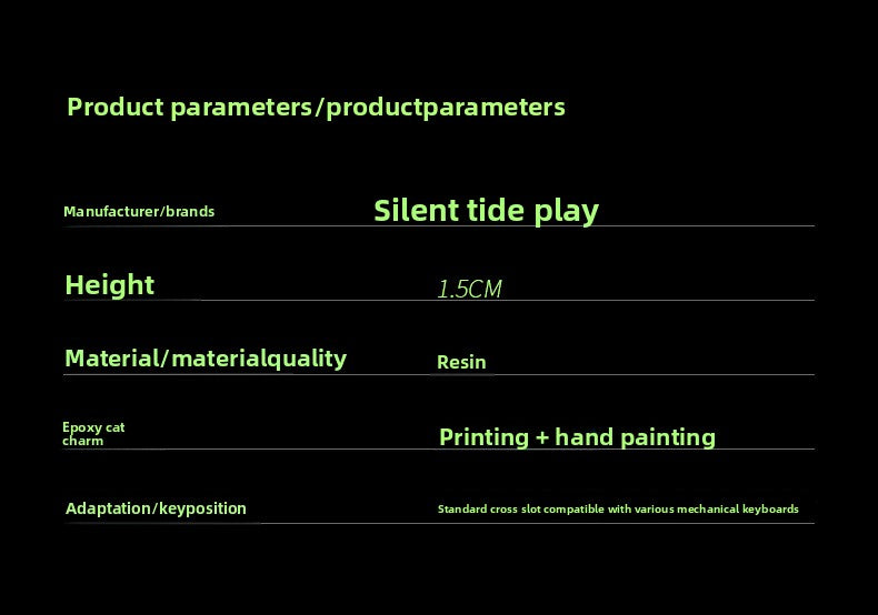 Personalized Resin Epoxy Translucent Cute Cat Keycap Cross Axis Mechanical Keyboard Keycap Single Height