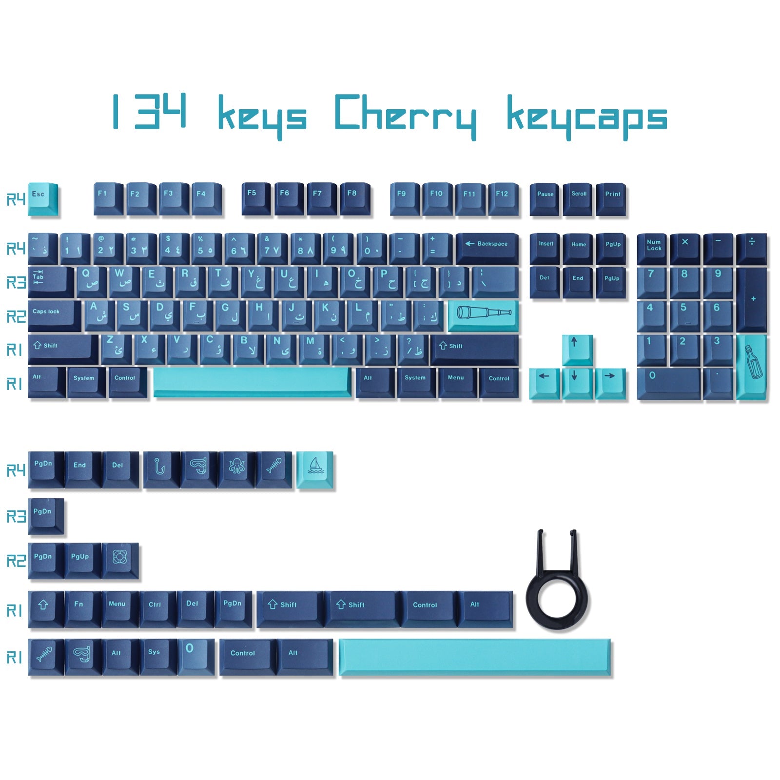 Arabian Sea keycaps Arabic
