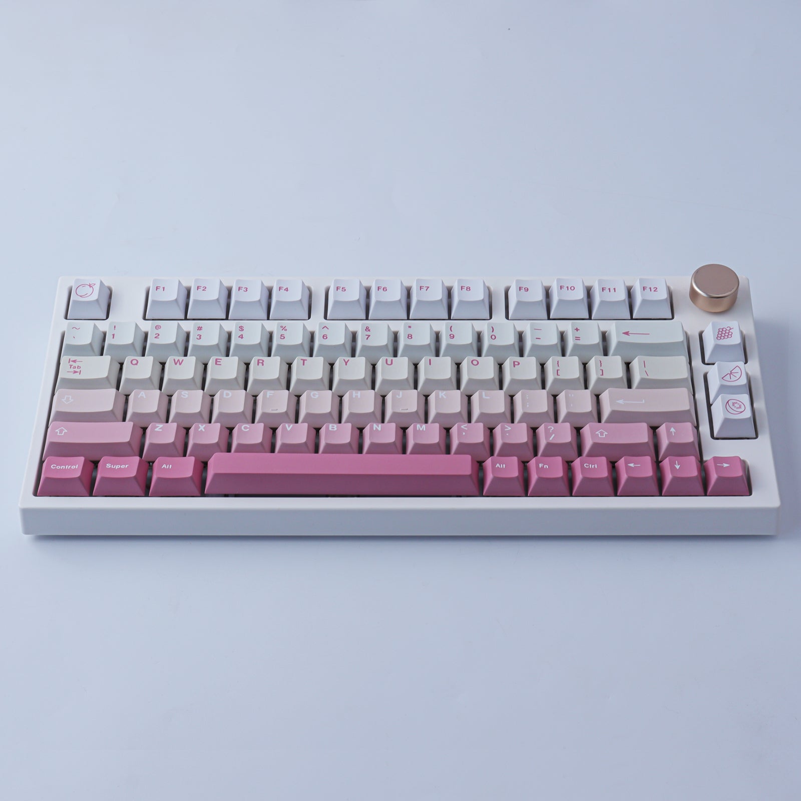Pink White Gradient keycaps
