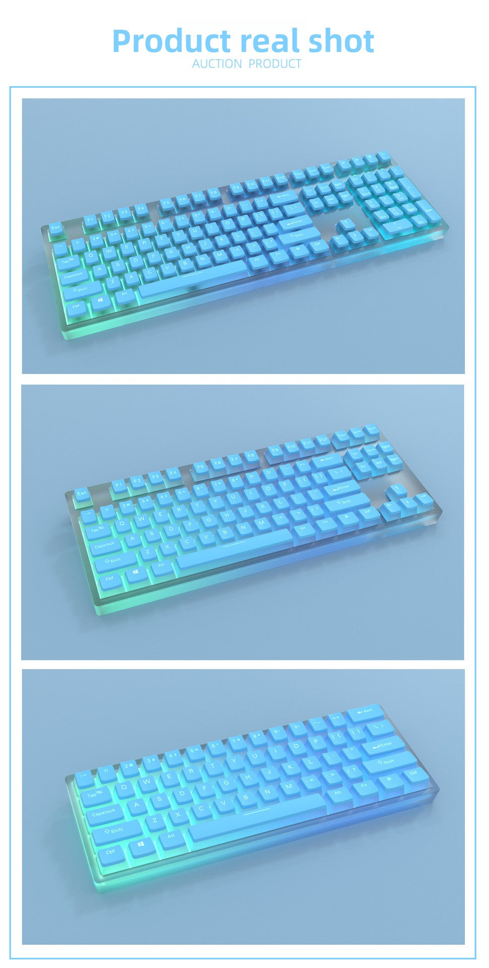 Double-Skin Milk Pudding Translucent Keycap Closed Two-Color No Water Port 61/68/87/96/98/100/104/etc