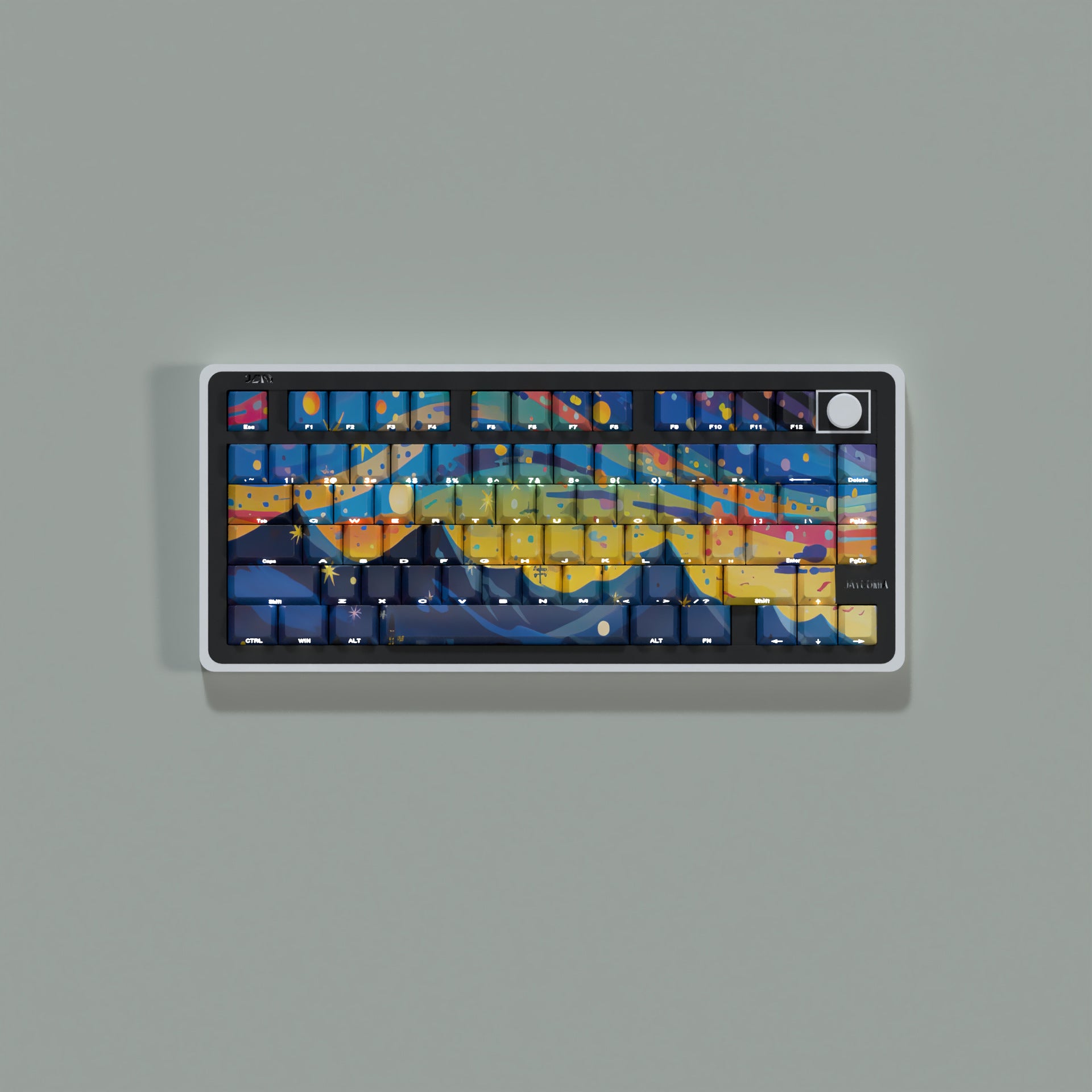 JCM Starry Sky Oil Painting Keycap Side Engraving Translucent Characters 128 Keys Boxed Full Set Mechanical Keyboard Keycap Wooting