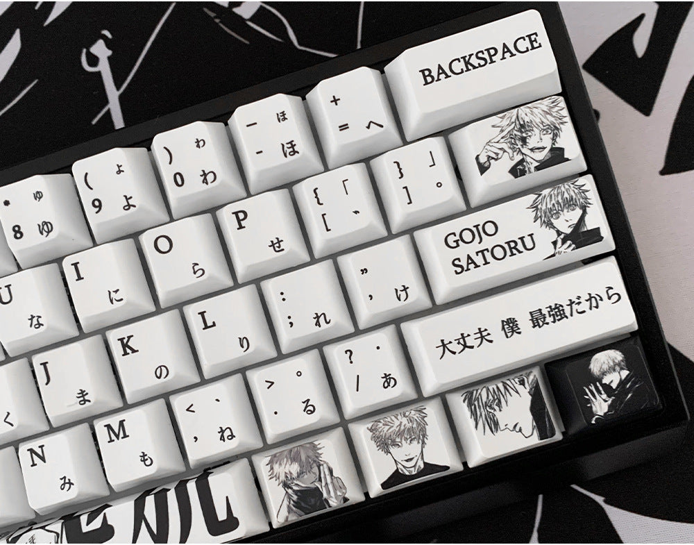 Jujutsu Kaisen Gojo Satoru Keycap Five-Sided Sublimation Customization Compatible with Wooting 60HE Keycap
