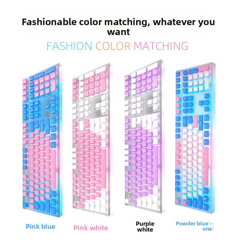 Double-Skin Milk Pudding Translucent Keycap Closed Two-Color No Water Port 61/68/87/96/98/100/104/etc