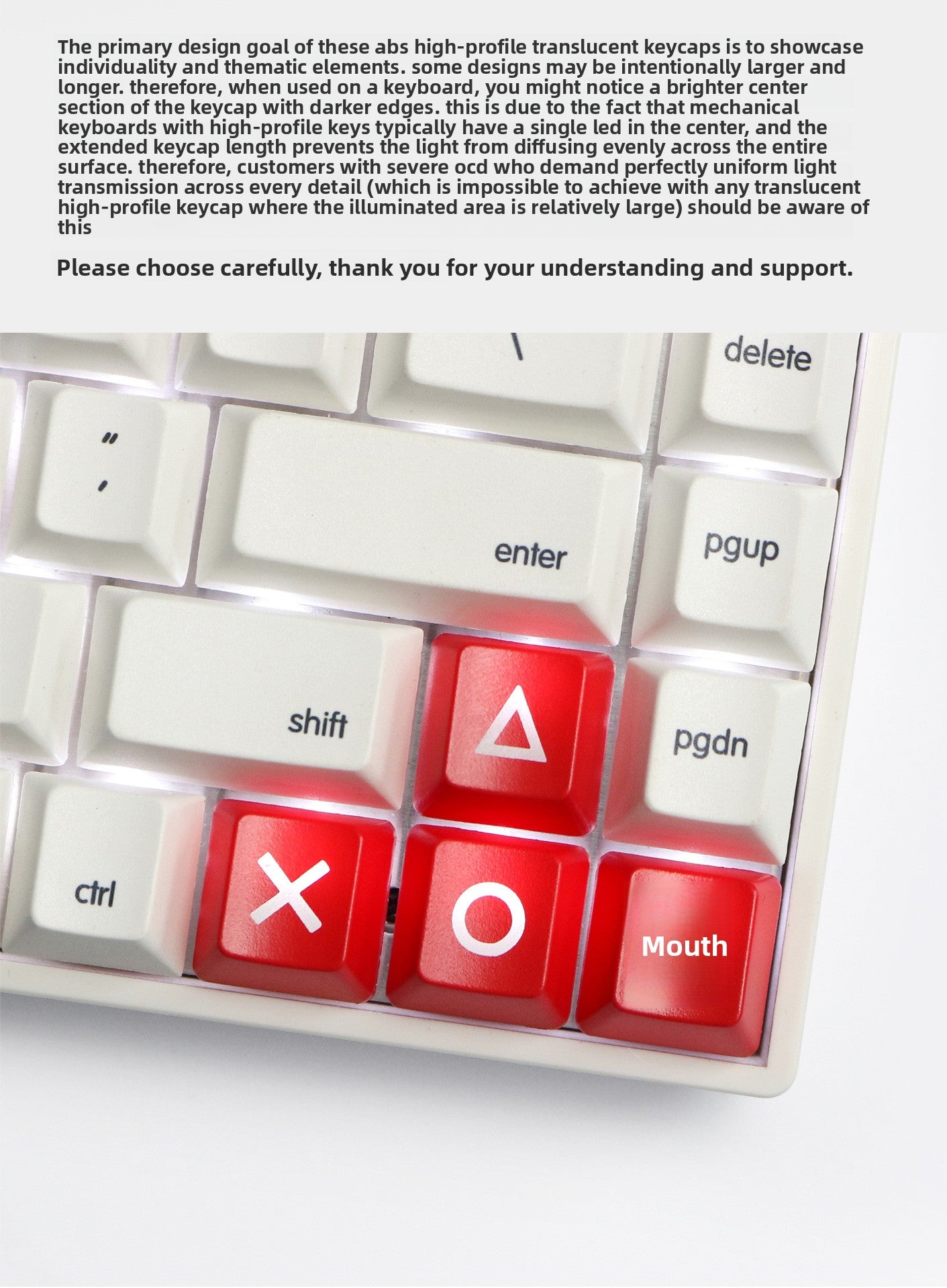 Directional Keys Up Down Left Right ABS Mechanical Keyboard Personalized Translucent Keycaps R1 Height PSP Keycaps Red Black PS4