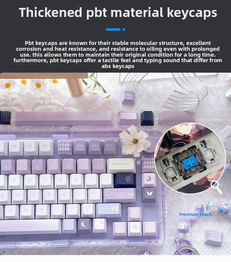 Original Factory Height PBT Dye-Sublimation Misty Fairy Tale Full Set Theme Keycap Gaming Mechanical Keycaps