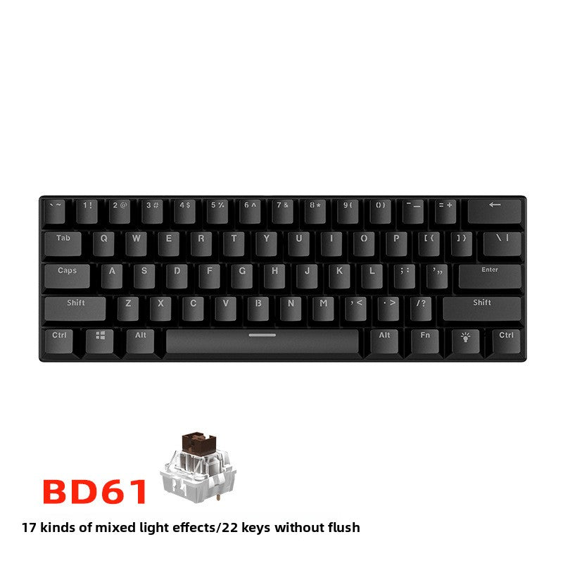 Wired Mechanical Keyboard Red Axis Green Axis Tea Axis Mixed Light E-sports Game 61 Key Mechanical Keyboard