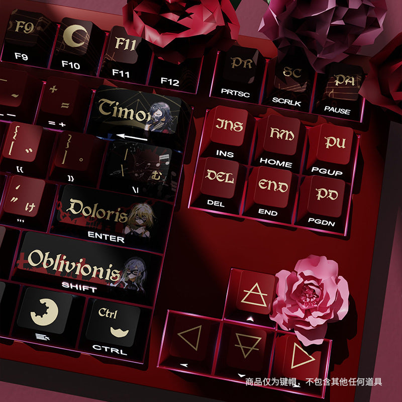 AveMujica Side Engraved Translucent Original Full Set PBT Dye-Sublimation Keycaps Compatible with Logitech and Wooting