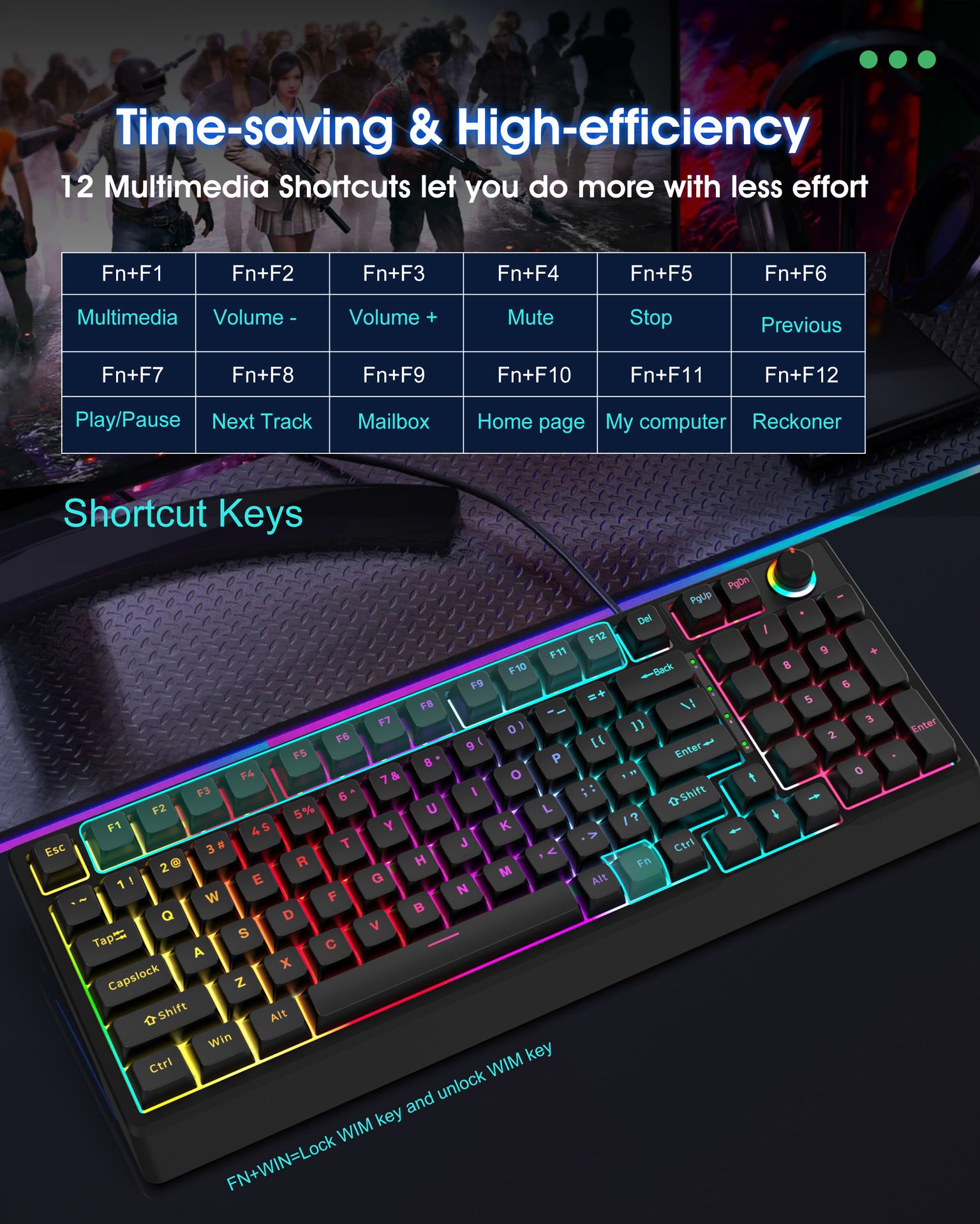 Mechanical Keyboard Custom Blue Switch Hot-Swappable Full-Key Rollover True Mechanical Keyboard Dual-Color Dye-Sublimation Keycaps