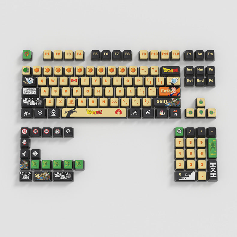 Dragon Ball Theme Four-Sided Translucent Pudding Keycap PBT Dye-Sublimation Compatible with Meijia Lion Wooting