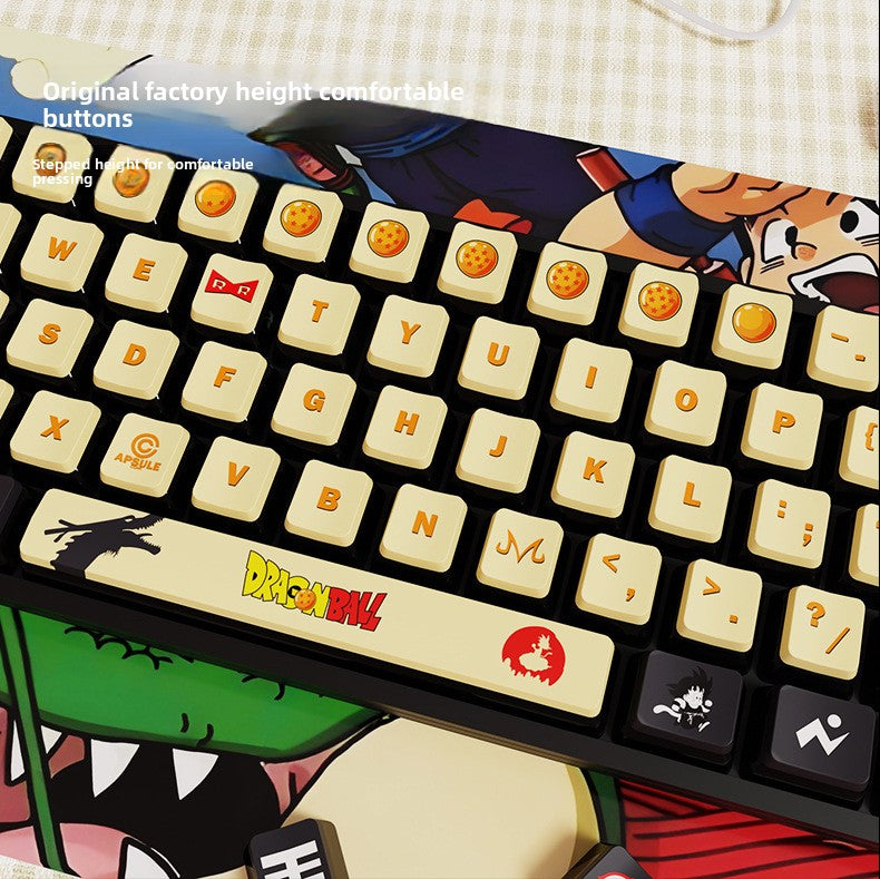 Dragon Ball Theme Four-Sided Translucent Pudding Keycap PBT Dye-Sublimation Compatible with Meijia Lion Wooting
