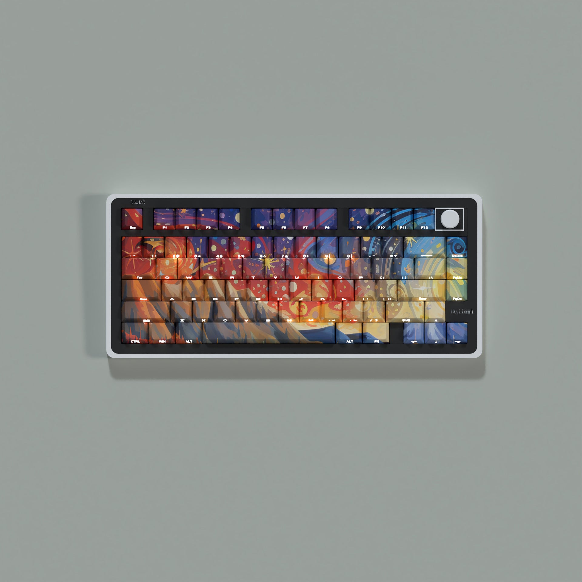 JCM Starry Sky Oil Painting Keycap Side Engraving Translucent Characters 128 Keys Boxed Full Set Mechanical Keyboard Keycap Wooting