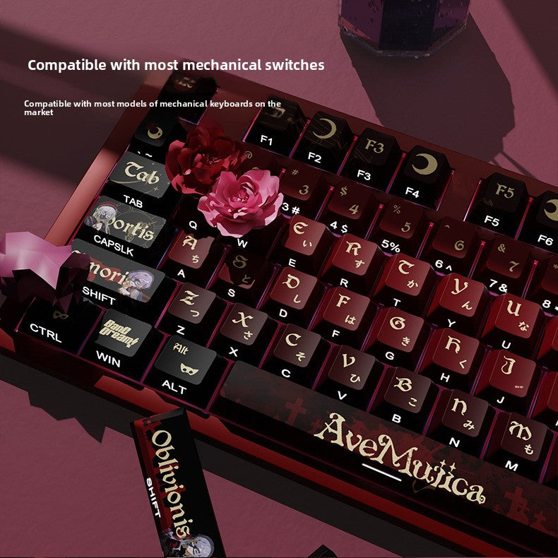 AveMujica Side Engraved Translucent Original Full Set PBT Dye-Sublimation Keycaps Compatible with Logitech and Wooting