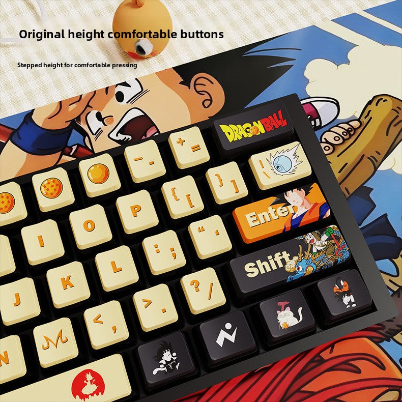 Dragon Ball Theme Four-Sided Translucent Pudding Keycap PBT Dye-Sublimation Compatible with Meijia Lion Wooting