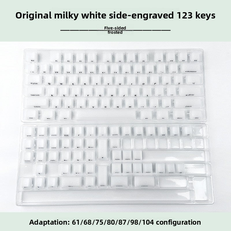 Original Factory High Translucent PC Transparent Keycaps Transparent Keycaps Side Engraving Printing 123 Keys Small Full Set