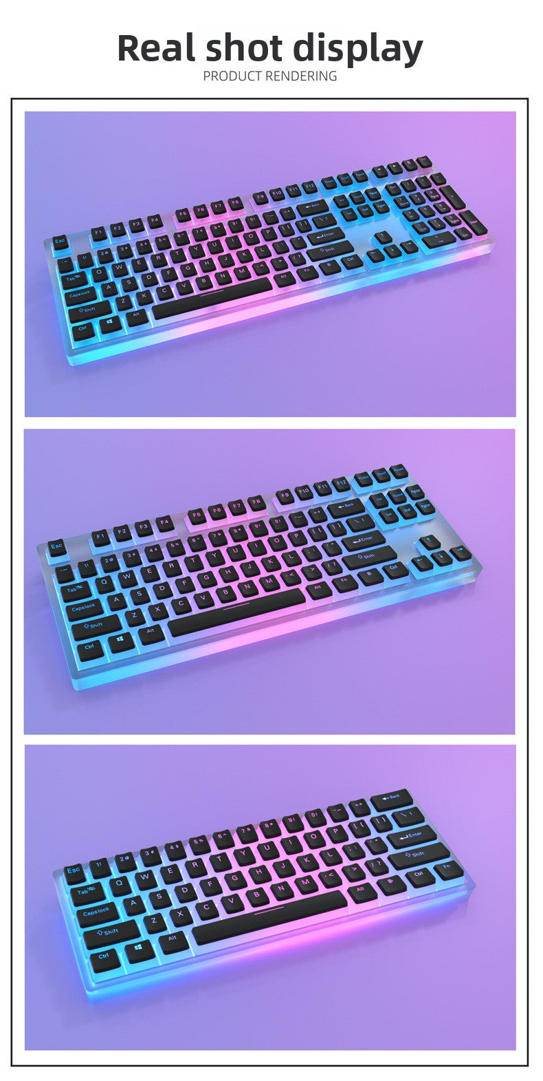 Double-Skin Milk Pudding Translucent Keycap Closed Two-Color No Water Port 61/68/87/96/98/100/104/etc