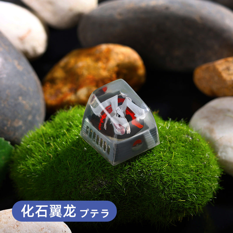 DIY Epoxy Crystal Three Holy Birds Mechanical Keyboard Custom Keycaps Pokémon Keycaps Cross Translucent SA High