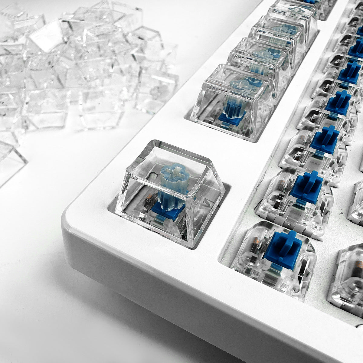 Original Height Keycaps PC Transparent Keycaps High Gloss Transparent Keycaps Cherry High Transparency Keycaps Mechanical Keycaps