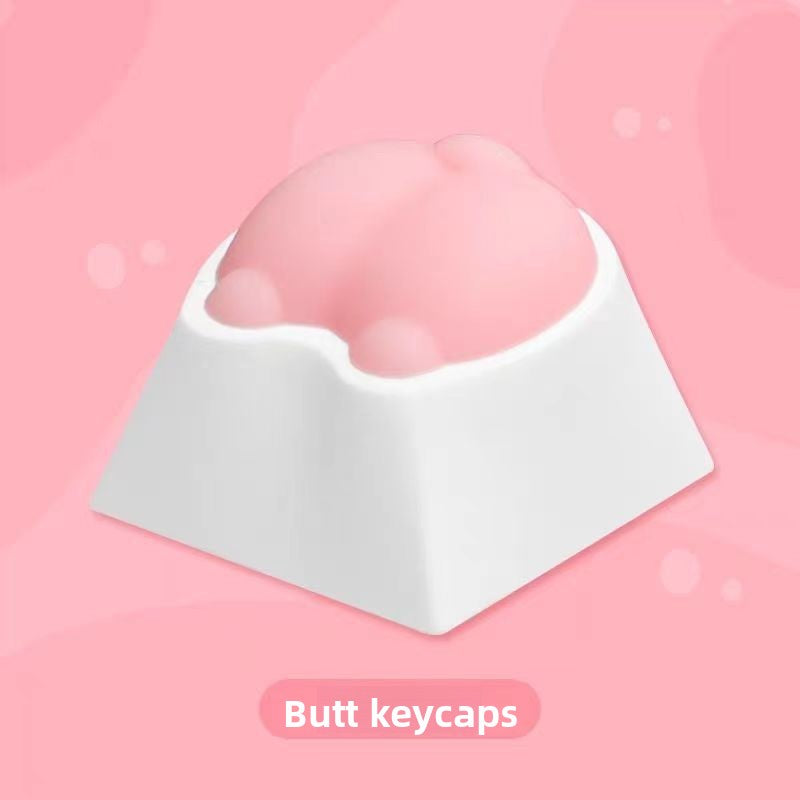 Brand New Keyboard Caps Cute Cat Paw Cat Butt Silicone Soft Elastic Feel Mechanical Keyboard Keycaps Universal Personalized Wear-resistant