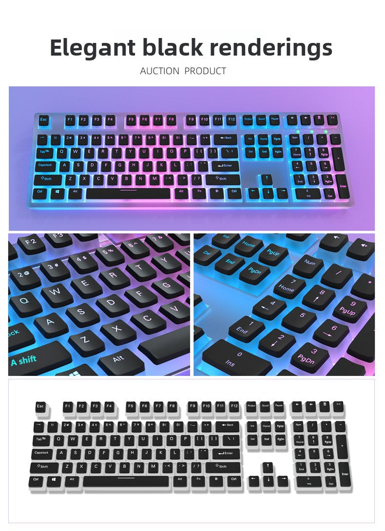 Double-Skin Milk Pudding Translucent Keycap Closed Two-Color No Water Port 61/68/87/96/98/100/104/etc