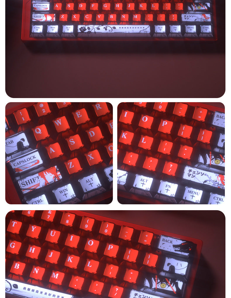 Chainsaw Man Pearlescent Metallic Paint Keycap Matte Feel Five-Sided Sublimation Night Demon Magnetic Switch 6075100 Wooting